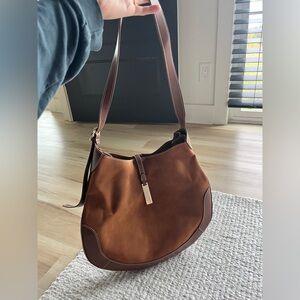 Suede shoulder bag